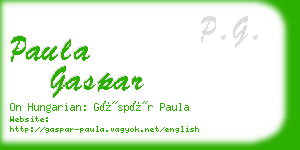 paula gaspar business card